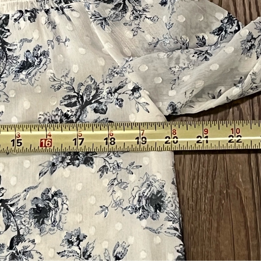 Maison ‘d Amelie Floral Tunic Blouse Womens Size XS Ruffled Peasant Cottagecore - Picture 14 of 16